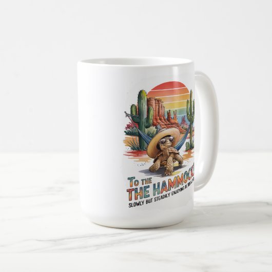 Langsamer Dauerbetrieb Vibes WüstenSunset Kaffeetasse (VorderseiteRechts)