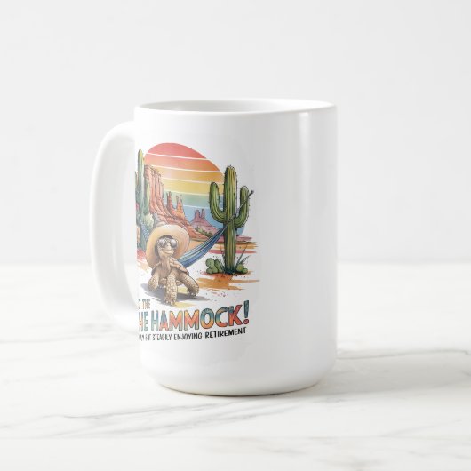 Langsamer Dauerbetrieb Vibes WüstenSunset Kaffeetasse (Vorderseite Links)