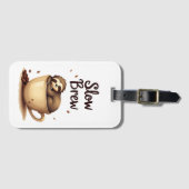 Langsamer Kaffee-Schlauch Gepäckanhänger (Vorderseite (Horizontal))