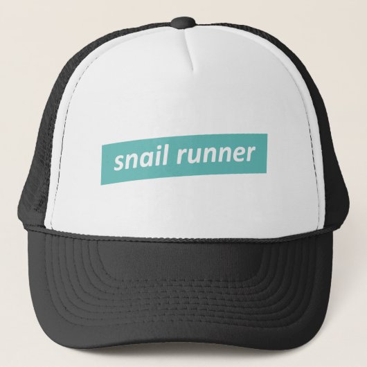 Langsamer Läufer. Snail Runner Truckerkappe (Vorderseite)