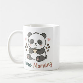 Langsamer Morgen-Panda-Becher | Süße gemütliche Ka Kaffeetasse