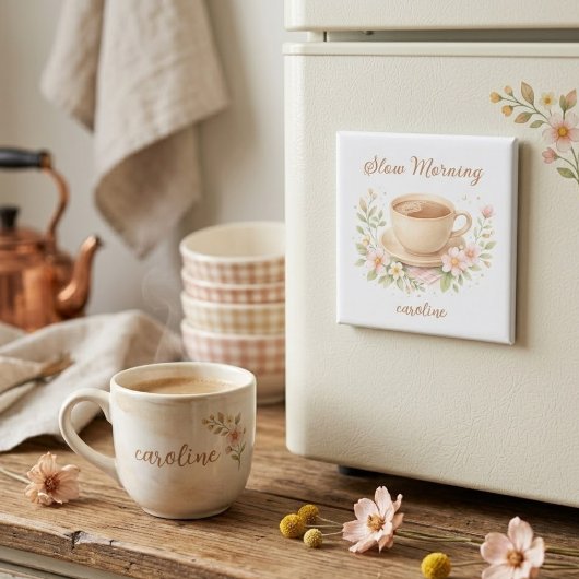 Langsamer Morgencafé Magnet