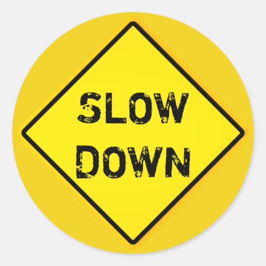 langsamer runder aufkleber (Vorderseite)