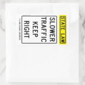 Langsamer Verkehr Behalt rechter Aufkleber (Tasche)