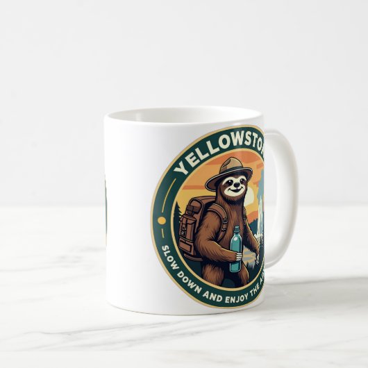 Langsames Abenteuer Yellowstone Kaffeetasse (VorderseiteRechts)