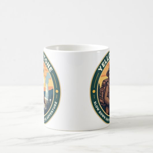 Langsames Abenteuer Yellowstone Kaffeetasse (Mittel)