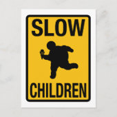 Langsames Kind auf der Straße Parodie Postkarte (Vorderseite)