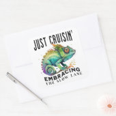 Langsames Leben in Cruisin Quadratischer Aufkleber (Umschlag)