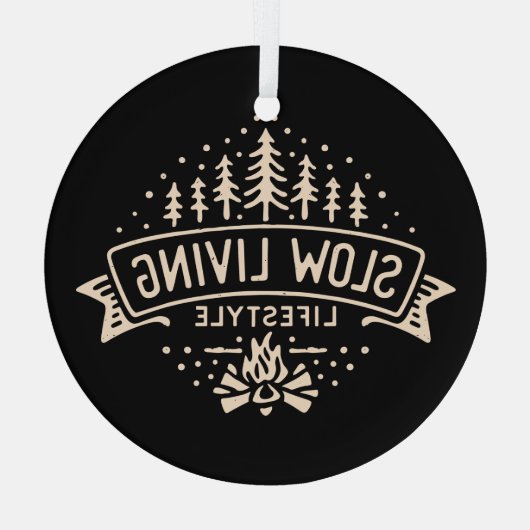 Langsames Leben Ornament Aus Glas (Rückseite)