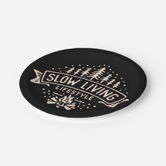 Langsames Leben Pappteller (Schrägansicht)