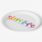 Langsames Leben Pappteller (Schrägansicht)