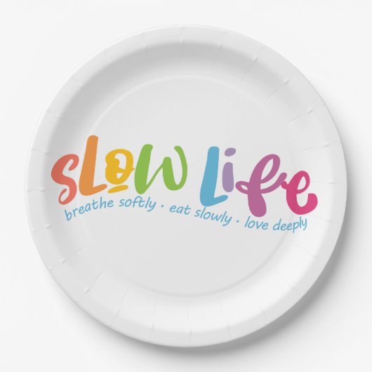 Langsames Leben Pappteller (Vorderseite)