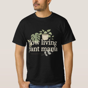 Langsames Leben Pflanze Mama Minimalist Retro-Typo T-Shirt