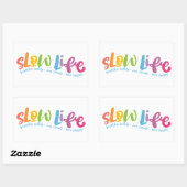 Langsames Leben Rechteckiger Aufkleber (Blatt)