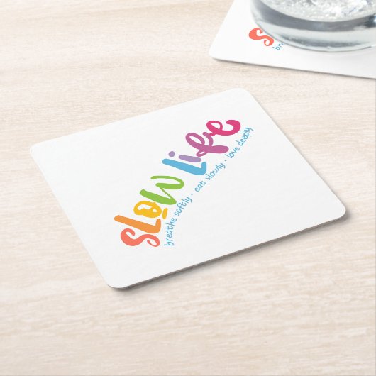 Langsames Leben Rechteckiger Pappuntersetzer (angewinkelt)