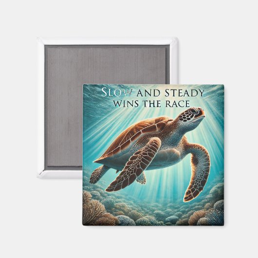 Langsames und stetiges Schildkrötenmagnet Magnet (Vorderseite/Rückseite)