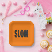 Langsames Vorsichtszeichen Pappteller (Party)