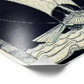 Langschiff-Segeln in der Nacht Fotodruck (Ecke)