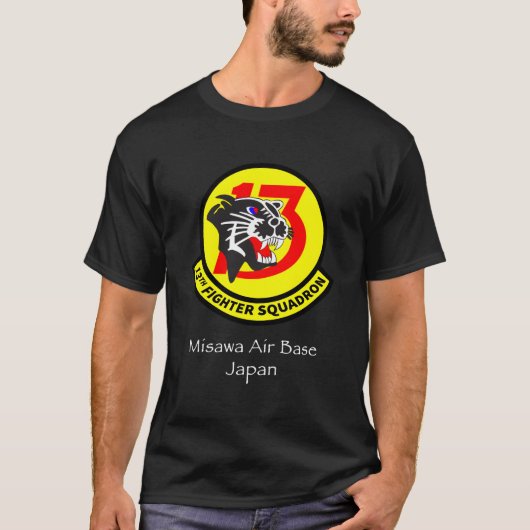 Langschläfer Misawa Luftbasis 13. Kämpfer Squadron T-Shirt (Vorderseite)