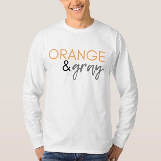 Langschläfer Orange & Grau T-Shirt (Vorderseite)