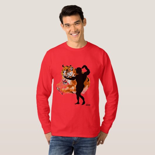 Langschläfer-T - Shirt : Tiger innerhalb (Vorne ganz)