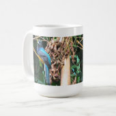 Langschwanz-Blau-Vogel Kaffeetasse (Vorderseite Links)