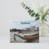Langschwanzboot in Bangkok Thailand Postkarte (Stehend Vorderseite)