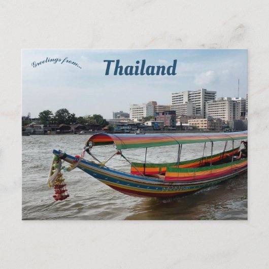 Langschwanzboot in Bangkok Thailand Postkarte (Vorderseite)