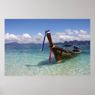 Langschwanzboot in Thailand Poster
