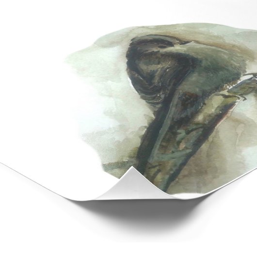 Langschwanzgeflügel-Aquarell Fotodruck (Ecke)