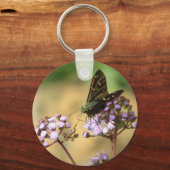 Langschwanzpferd auf Blume Schlüsselanhänger (Vorderseite)