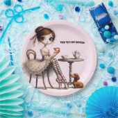 Langschwingende, Mit Augen, primitive Girl Pappteller (Party)