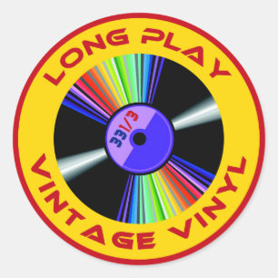 Langspiel-Schallplatte Vintage Vinyl 33 1/3 Runder Aufkleber