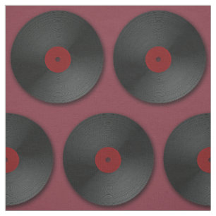 Langspielplatten-Plattenen-Muster Stoff