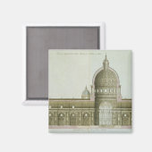 Längsquerschnitt der St. Peter's in Rom, Magnet (Vorderseite/Rückseite)