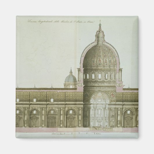 Längsquerschnitt der St. Peter's in Rom, Magnet (Vorne)