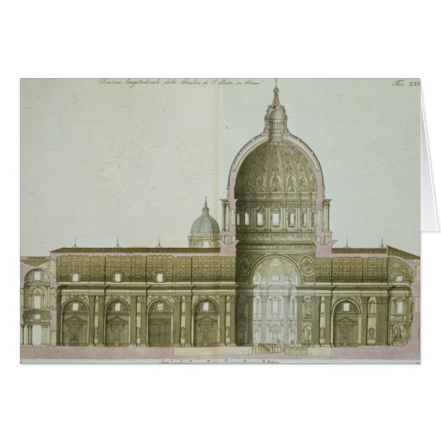 Längsquerschnitt von St Peter in Rom, (Vorderseite (Horizontal))