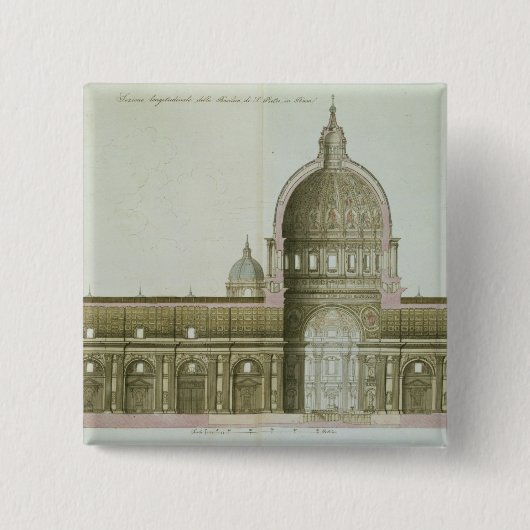 Längsquerschnitt von St Peter in Rom, Button (Vorderseite)