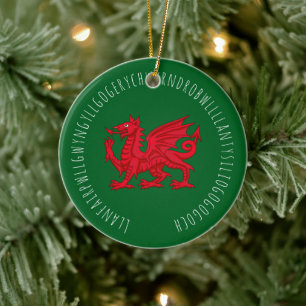 längstes walisisches Wort Keramik Ornament