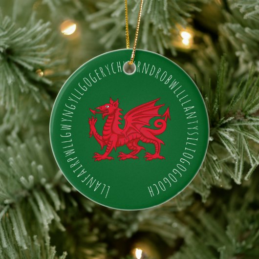 längstes walisisches Wort Keramik Ornament (Baum)
