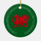 längstes walisisches Wort Keramik Ornament (Vorne)