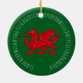 längstes walisisches Wort Keramik Ornament (Hinten)