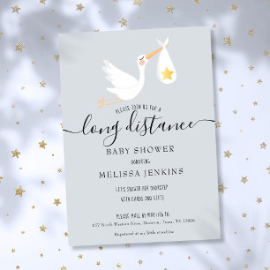 Langstrecken-Baby Shower Sprinkle per Post Storch Einladung