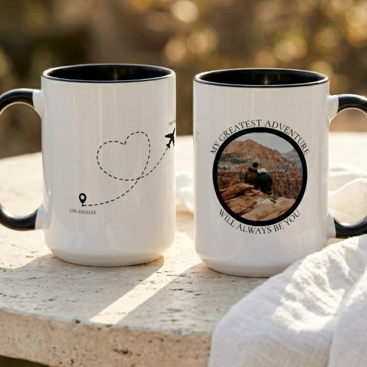Langstrecken-Beziehungsfoto Tasse
