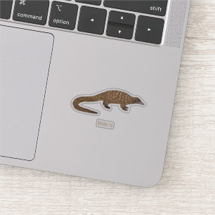 Langtailed Pangolin Cartoon Aufkleber