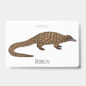 Langtailed Pangolin Cartoon Ausweis (Rückseite)