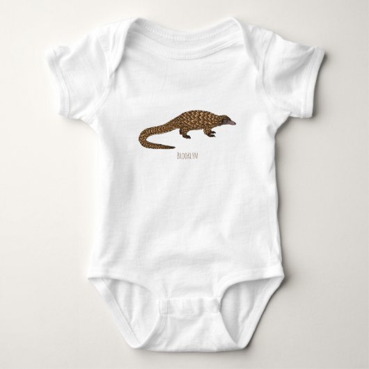 Langtailed Pangolin Cartoon Baby Strampler (Vorderseite)