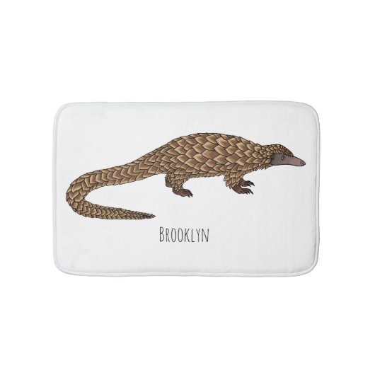 Langtailed Pangolin Cartoon Badematte (Vorderseite)