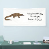 Langtailed Pangolin Cartoon Banner (Messe)