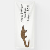 Langtailed Pangolin Cartoon Banner (Vertikal)